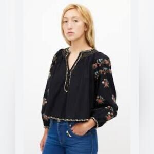 THE GREAT  The Passage Blouse | Black size :0 / US:XS